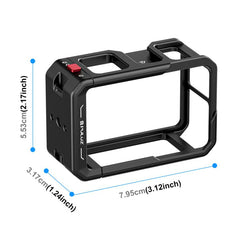 For DJI Osmo Action 5 Pro / 4 / 3 PULUZ All-inclusive Aluminum Alloy Cage Expansion Adapter Frame with Lens Cover