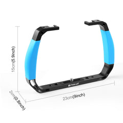 PULUZ Dual Silicone Handles Aluminium Alloy Underwater Diving Rig for GoPro, DJI OSMO Action, Insta360 and Other Action Cameras