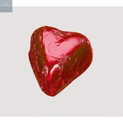 Red foiled heart - milk chocolate with praline 11g