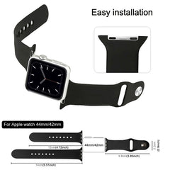 For Apple Watch Series 10 42mm / 9&8&7 41mm / SE 3&SE 2&6&SE&5&4 40mm / 3&2&1 38mm 3 in 1 Rubber Watch Band with Pin Buckle, For Apple Watch Series 9&8&7 41mm / SE 3&SE 2&6&SE&5&4 40mm