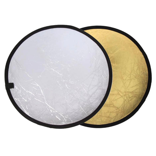 2 in 1 (Gold / Silver) Folding Reflector Board (60cm), 60cm 2 in 1
