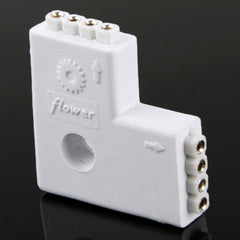 4 Pin 2 Way L Shape Female Connector for RGB LED Flexible Strip