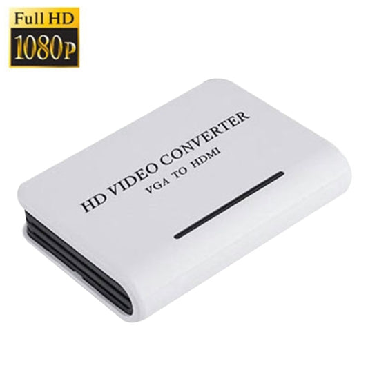 1080P Audio VGA to HDMI HD HDTV Video Converter, VGA to HDMI (White)