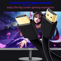 1.5m Gold Plated HDMI to HDMI 19Pin Flat Cable, 1.4 Version, Support Ethernet, 3D, 1080P, HD TV / Video / Audio etc, Length: 1.5m (Magenta)