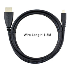 1.5m Micro HDMI to HDMI 19 Pin Cable, 1.4 Version, HDMI Male, Length: 1.5m
