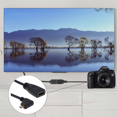 17cm 90 Degree Micro HDMI Right-toward Male to HDMI Female Cable Adapter, Right Angle, Length: 17cm