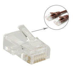 100pcs /Pack RJ45 Connector Modular Plug, Gold: 3u, Gold: 3u