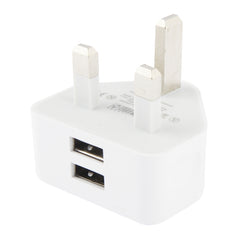 UK Plug 5V 2.1A Dual Port USB Charge Adapter