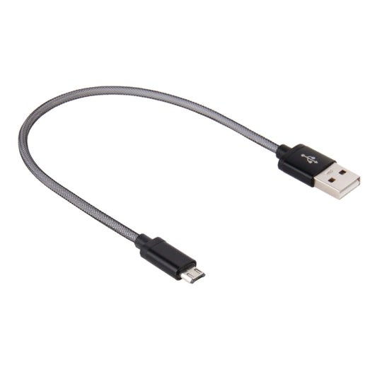 25cm Net Style Metal Head Micro USB to USB 2.0 Data / Charger Cable