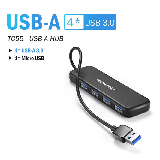 Lemorele USB 3.0 HUB 4 in 1 Type C Adapter 4 Ports Slot USB C Hub USB Hub 3.0 High Speed For Laptop Windows Mac