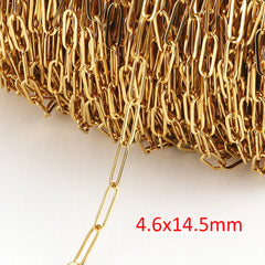 No Fade 2Meters Stainless Steel Chains for Jewelry Making DIY Necklace Bracelet Accessories Gold Chain Lips Beads Beaded Chain
