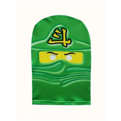 Boys Japanese Ninja Onesie Play Costume Printed Green Cartoon Anime Mask Costume Japanese Samurai Fork Halloween Dress Up Party