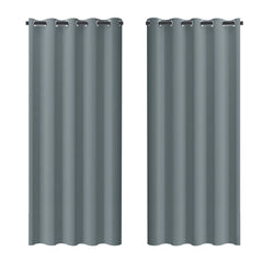 Blackout Curtains 2 Panels Thermal Insulated Grommet Darkening Drapes Solid Black Long Curtain for Bedroom Window Living Room