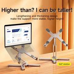 Portable Aluminum Alloy Tablet Bracket Foldable Telescopic Laptop Desktop Stand 360° Rotation Lifting Notebook Table Holder