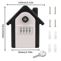 Alloy Wall Mounted Key Lock Box 4 Digit Combination Security Lock Large Space for Home Office Key Safe Secret Storage Box Organi