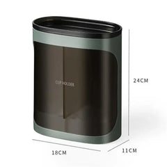 Cream Disposable Cup Holders Household Wall-Mounted Automatically Drop Punch-Free Paper Cups Dust-Proof Drinking Fountain Racks