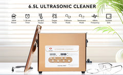 6.5L Ultrasonic Cleaner, 40kHz Ultrasonic Bath, Cleaning Machine For Jewellery Dental Motorbike Carburetor Auto Parts etc