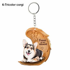1 Piece 23 Style Dog Forever In My Heart Angel Pendant Bag Key Chains Car Keychain Keyring Pet Jewelry Gift For Women Girls
