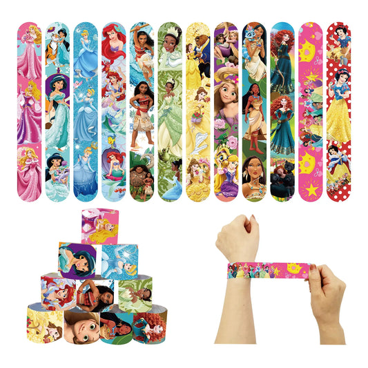 Disney Princess Slap Bracelet Party Favor Girls Kids Birthday Party Gifts Bag Filling Material Princess Theme Party Decorations