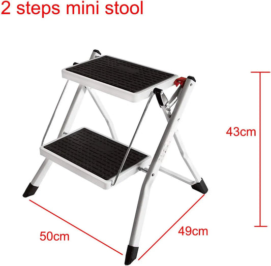DayPlus Safety Folding Step Stool 2-4 Step Ladder Portable Foldable Stepladder Anti Slip Feet for Indoor Outdoor Home Office