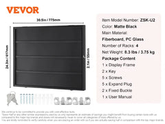 VEVOR Jersey Display / Sports Card Display Frame Case, Large Lockable Sport Shadow Box, 98% UV Protection PC Glass and Hangers