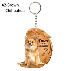 1 Piece 23 Style Dog Forever In My Heart Angel Pendant Bag Key Chains Car Keychain Keyring Pet Jewelry Gift For Women Girls