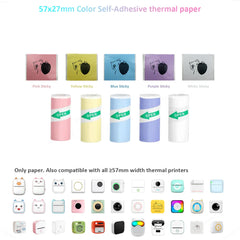 Mini Printer Color Sticker Thermal Paper Label Paper Sticker Photo Papers For PeriPage PAPERANG Poooli 57mm width Photo Printer