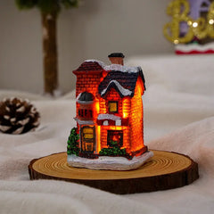 1~6pcs LED Night Light Christmas Ornaments 2024 Luminous Castle Snow House Sculpture Xmas Decoration for Home New Year Navidad