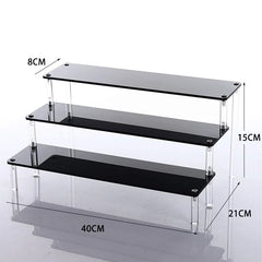 Acrylic Riser Display Stand Perfume Organizer Shelves for Amiibo Funko Figures Toys Cupcake Desserts Collection Cosmetic Jewelry