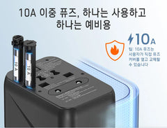 LENCENT Universal Travel Adapter with 3 USB Ports 1Type-C PD Charging All-in-one Travel Adapter EU/UK/USA/AUS Plug for Travel