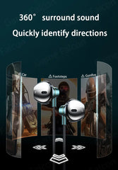 USB Type C Headphone HiFi Bass Stereo Volume Control Mic 3.5mm Wired Earbuds For Galaxy S24 S23 S22 S21 Ultra iPhone 15 Pro Max