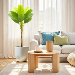 Bird of Paradise Artificial Plants Tree Tropical Faux Banana Silk Tree Fake Banana Leaf Plant with Stalks for Home Office Decor