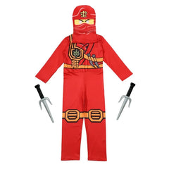Cartoon Anime Printed Boy Ninja Costume Game Mask and Ninja Fork Accessory Set Halloween Set Party Funny Set for Boys and Girls