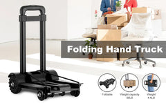 4 Wheel Trolley 40KG Heavy Duty Foldable Hand Sack Home Use Folding Truck Barrow Cart Portable Travel Luggage Shopping Cart