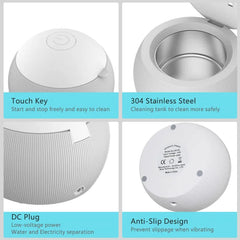 Home appliance mini portable rechargeable denture ultrasonic cleaner with uv sterilizer for daily disinfeciton