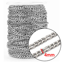 1meter Stainless Steel Necklace Chain for Jewelry Making DIY 1:3 NK Rolo Cable Link Curb Chains Thick Chain Bracelet Accessories