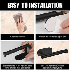 Adhesive Toilet Roll Paper Holder Organizer Wall Mount Storage Stand Kitchen Bathroom No Drill Tissue Towel Dispenser Stainless