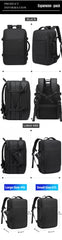 BANGE Aesthetic Men Business Backpack School Expandable USB Bag, Large Capacity 17.3 Laptop Waterproof Fashion Travel Backpack