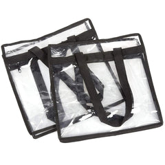 2Pcs Transparent Totes Large Capacity Clear Tote Bags with Zipper Flexible Multipurpose PVC for Swim Storage Shopping Waterproof