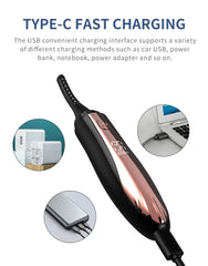 Heated Eye Lash Curler Natural Curling Makeup Revolution Portable Electric Eyelash Curlers Safe Anti-Burn Comb with LED Display
