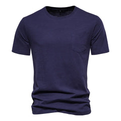 100% Cotton Men T-shirt Casual Soft Fitness Summer Thin T-shirts Men's Home Clothes O-Neck Short Sleeve Soild T Shirt for Men