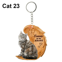 1 Piece 23 Style Dog Forever In My Heart Angel Pendant Bag Key Chains Car Keychain Keyring Pet Jewelry Gift For Women Girls