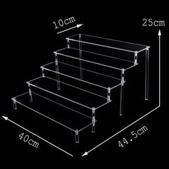 Acrylic Riser Display Stand Perfume Organizer Shelves for Amiibo Funko Figures Toys Cupcake Desserts Collection Cosmetic Jewelry