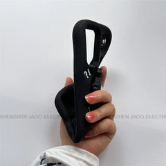 3D Black briquettes Grip Tok Holder Silicon Soft Phone Case For Samsung Galaxy S25 Ultra S24 S23 Ultra S21 FE