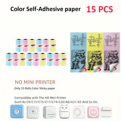 Mini Printer Color Sticker Thermal Paper Label Paper Sticker Photo Papers For PeriPage PAPERANG Poooli 57mm width Photo Printer