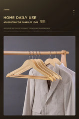 10/50/100Pcs Solid Wooden Clothes Hanger Clothes Scarf Hat Holder Closet Storage Wardrobe Organizer Bedroom Space Saving