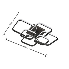 KOMORE Contemporary LED Energy-efficient Semi Flush Ceiling Light, White / Stepless Dimming