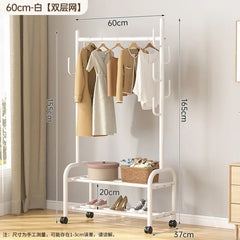 Aesthetic Golden Clothes Rack Metal Balcony Nordic Wheels Clothes Rack Floor Bedroom Burro Ropa Perchero Hallway Furniture