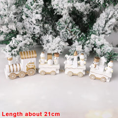 Wooden Train Christmas Ornaments Santa Cake Decoration Merry Christmas Navidad New Year Party Table Decoration Kids Gifts Toys