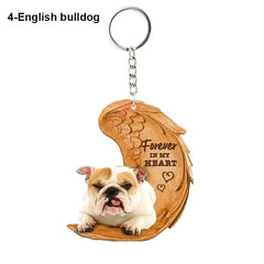 1 Piece 23 Style Dog Forever In My Heart Angel Pendant Bag Key Chains Car Keychain Keyring Pet Jewelry Gift For Women Girls